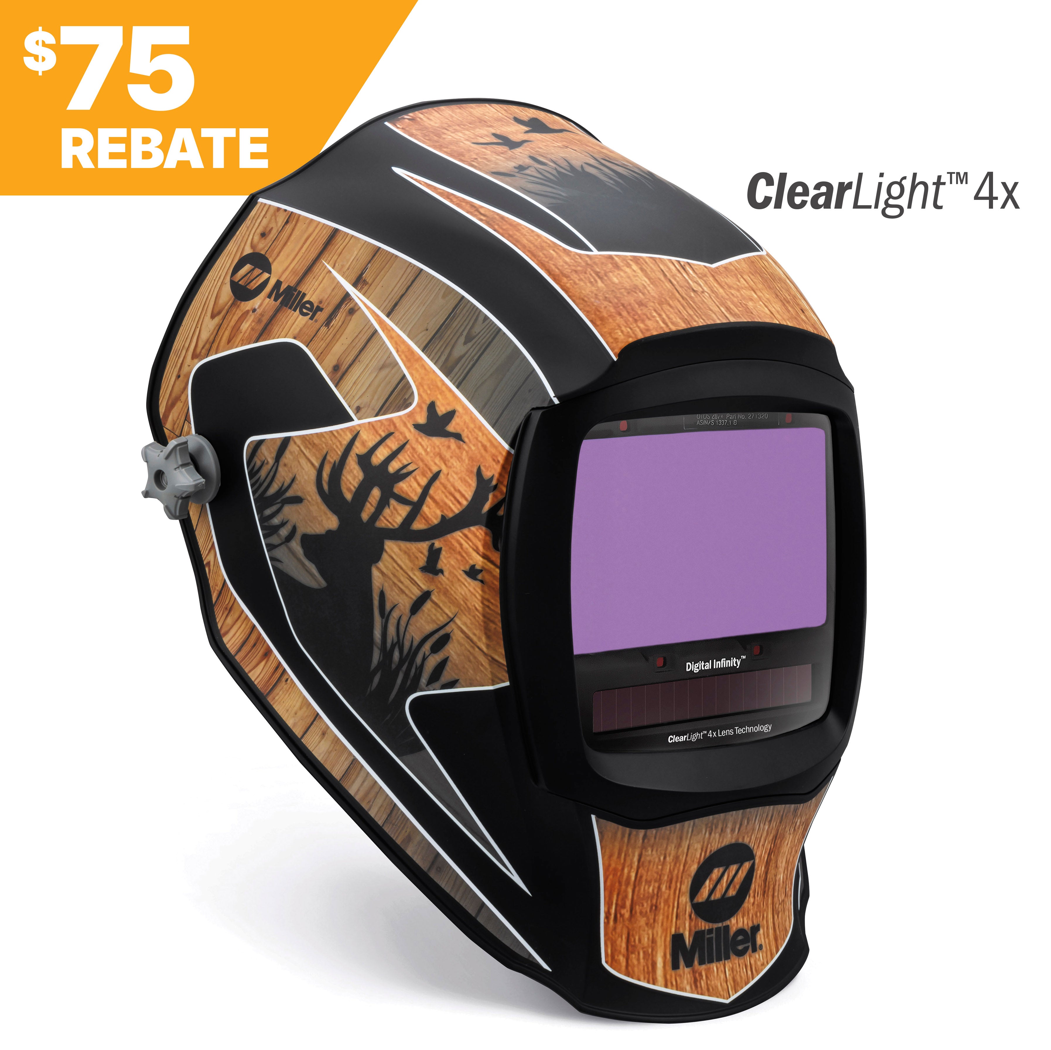 Miller Digital Infinity Welding Helmet Outdoorsman ClearLight 4x