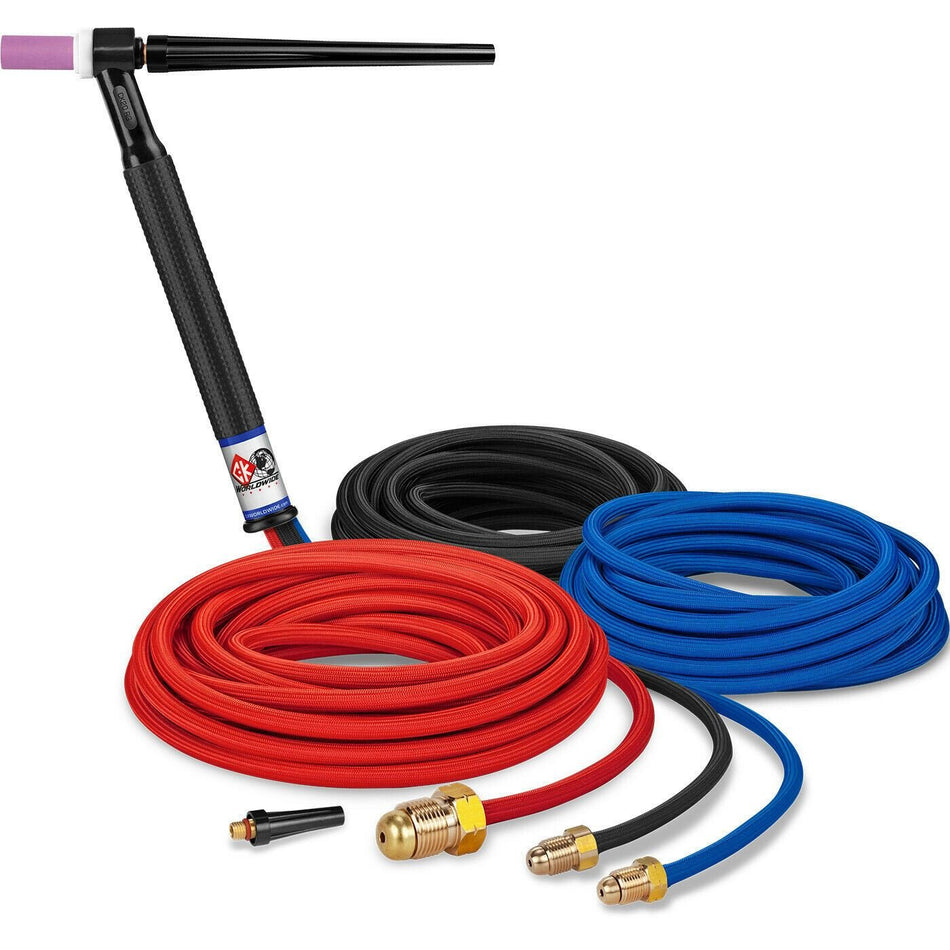 CK20 Water Cooled TIG Torch Kit 250A 25' 3 - Pc Super - Flex CK20 - 25SF - Atlas Welding Supply