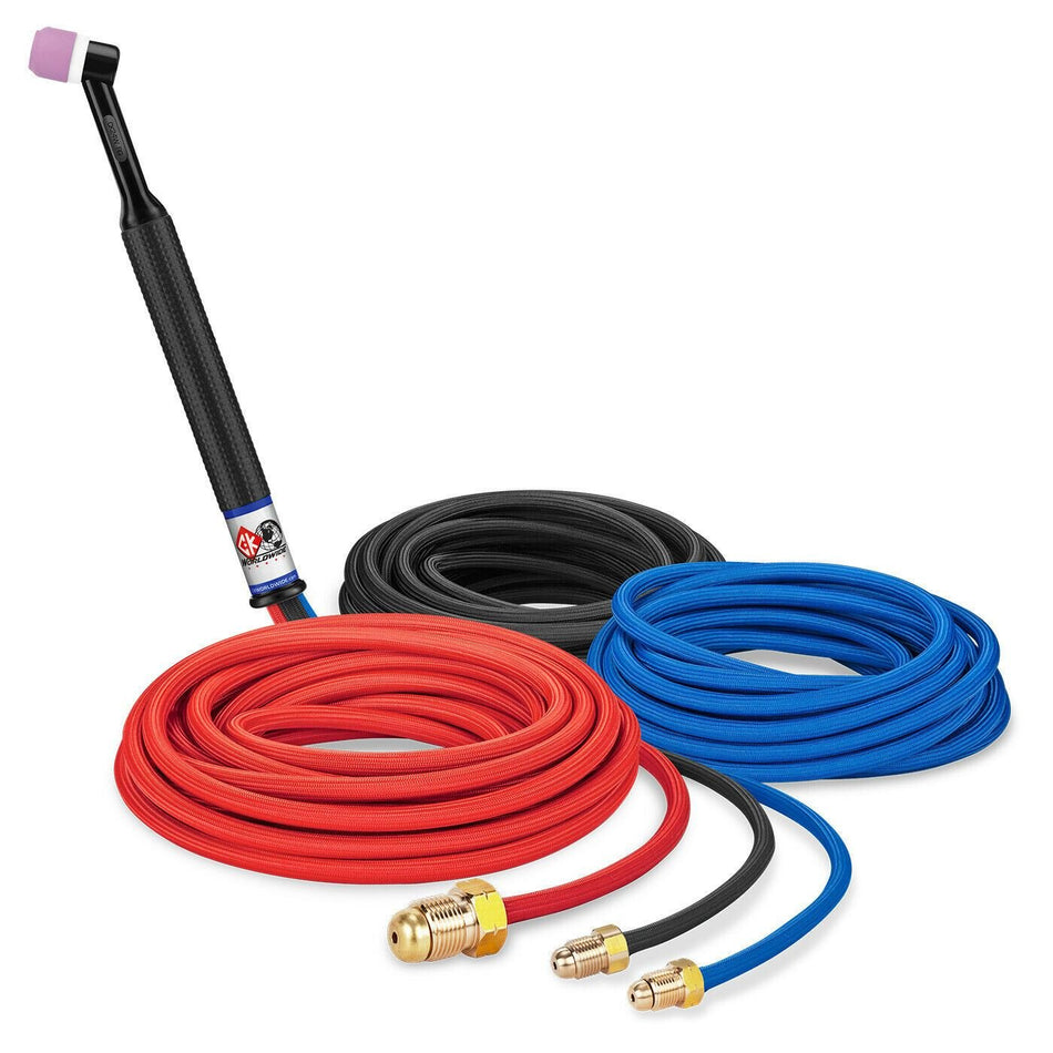 CK24 Water Cooled TIG Torch Kit 180A 25' 3 - Pc xref: WP - 24W - 25 CK24W - 25 - Atlas Welding Supply