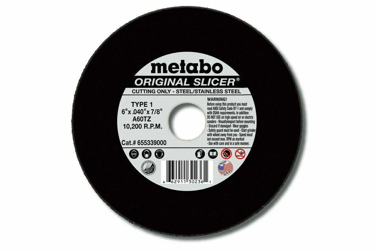 Metabo ORIGINAL SLICER 6" X .045" X 7/8", TYPE 27, A60TZ (655347000) 50 pack - Atlas Welding Supply