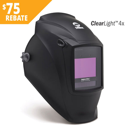 Miller Digital Elite Auto Darkening Welding Helmet W ClearLight 4.0 Black 296765 - Atlas Welding Supply