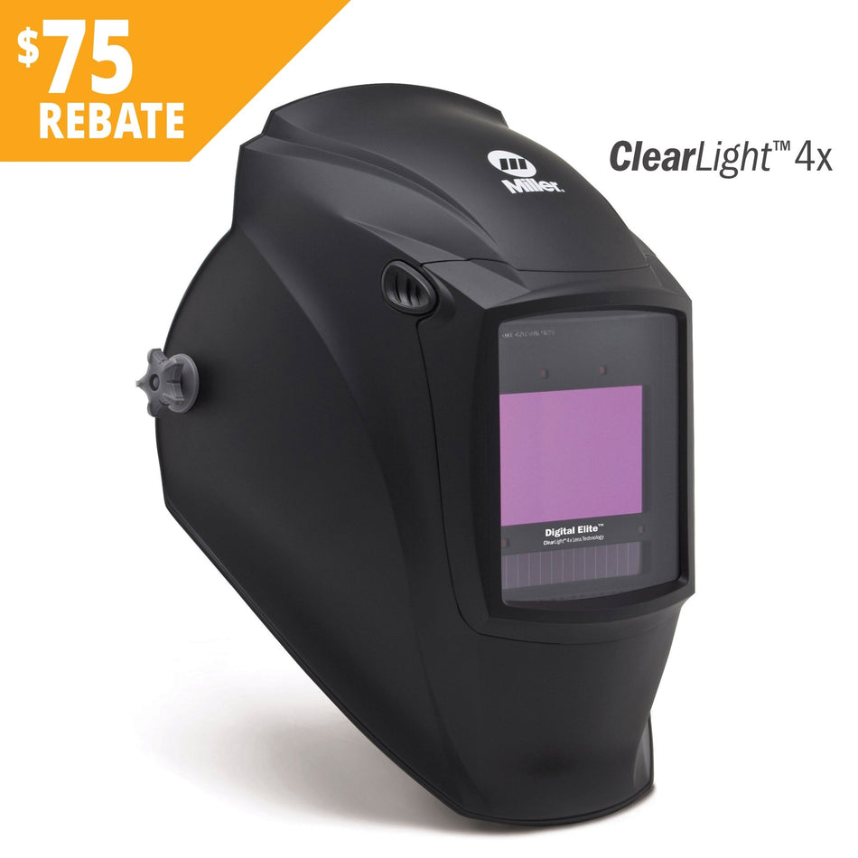 Miller Digital Elite Auto Darkening Welding Helmet W ClearLight 4.0 Black 296765 - Atlas Welding Supply