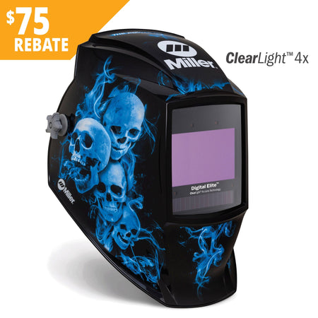 Miller Digital Elite Welding Helmet Blue Rage II, Clearlight 4x 296774 - Atlas Welding Supply