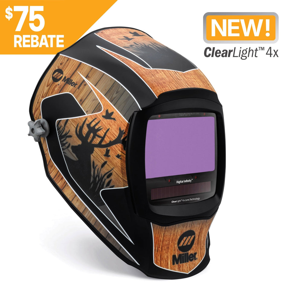 Miller Digital Infinity Welding Helmet Outdoorsman ClearLight 4x 296783 - Atlas Welding Supply
