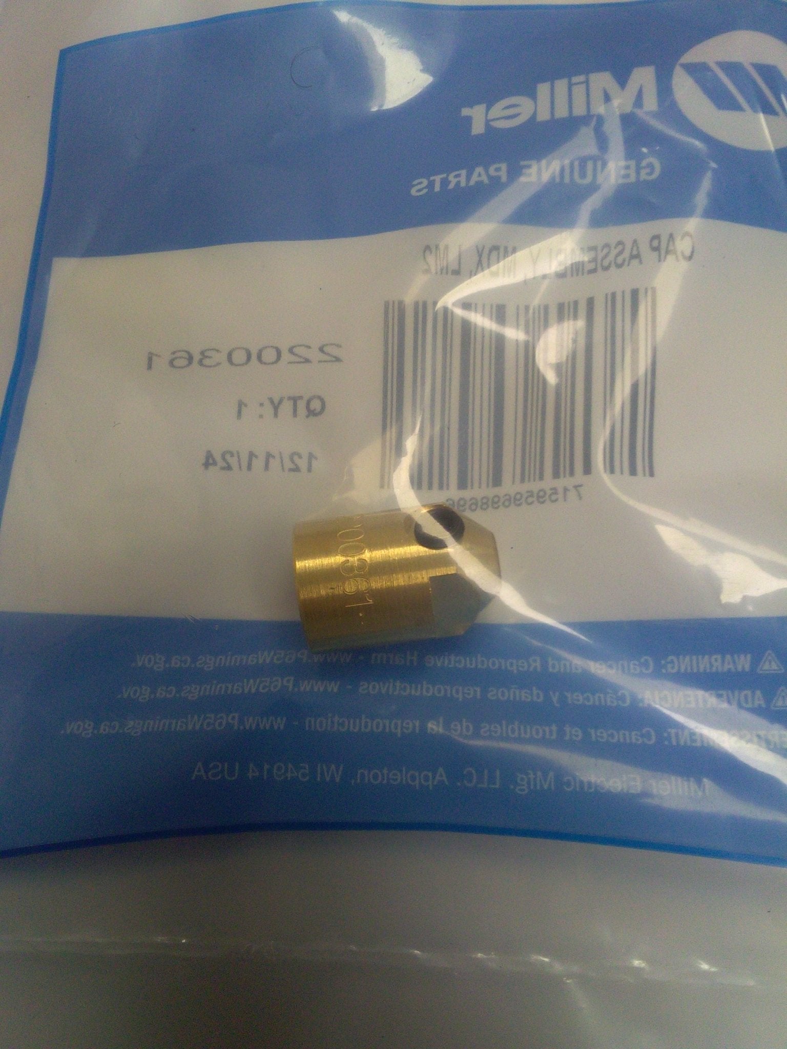 Miller MDX Power Pin Cap for .030 .045 LM2 wire Liners 2200361 - Atlas Welding Supply