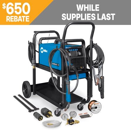 Miller Multimatic 215 Multiprocess Welder With Single Cylinder Cart 951000001 - Atlas Welding Supply