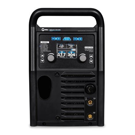 Miller Multimatic 220 AC/DC Multiprocess MIG Stick and TIG Welder front view - Atlas Welding Supply