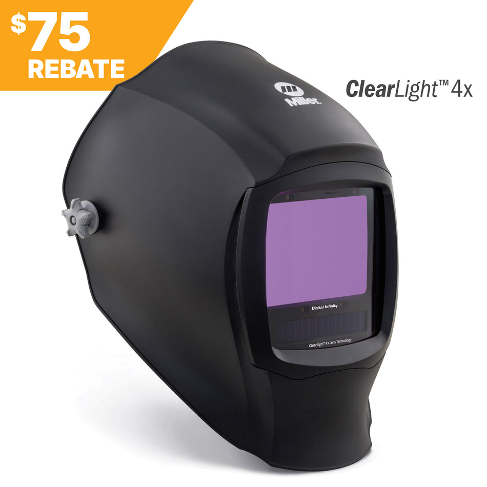 Miller Digital Infinity Auto Darkening Welding Helmet Clearlight 4X Black 296786