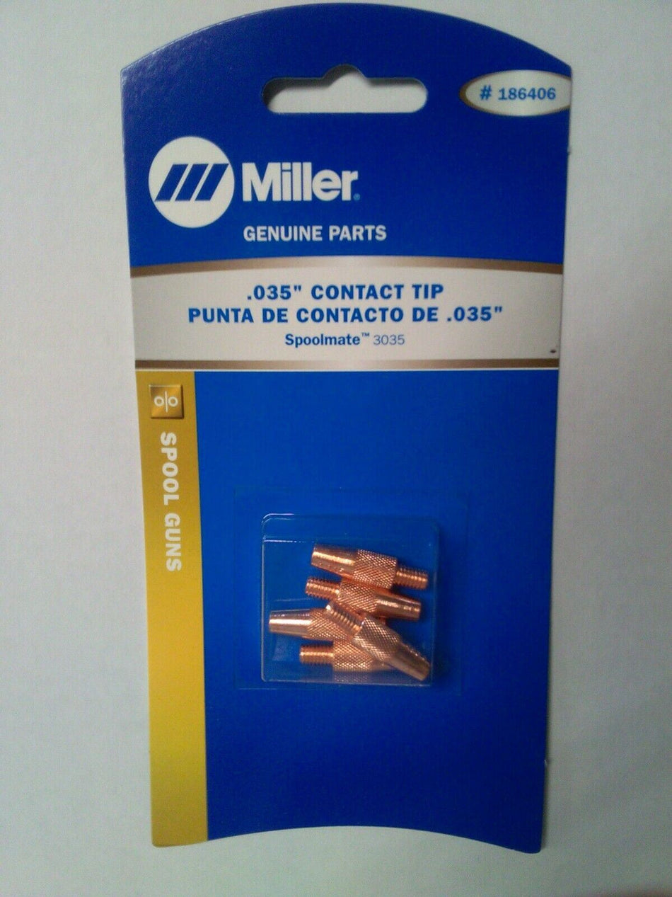 Miller 186406 Contact Tip .035 M5 X .8mm 5 pack - Miller186406