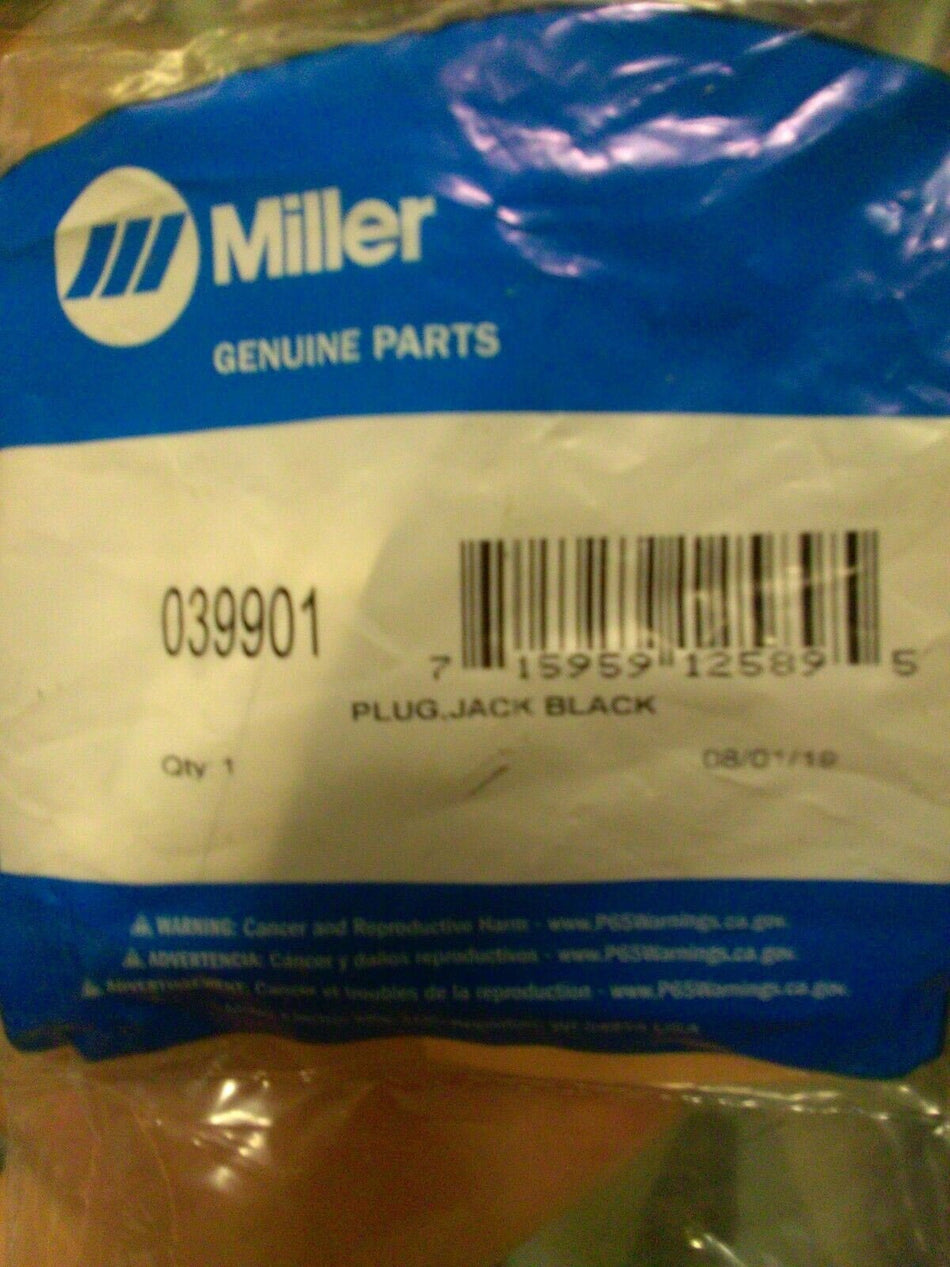 Miller 039901 Insulated Plug Jack Black - Miller039901