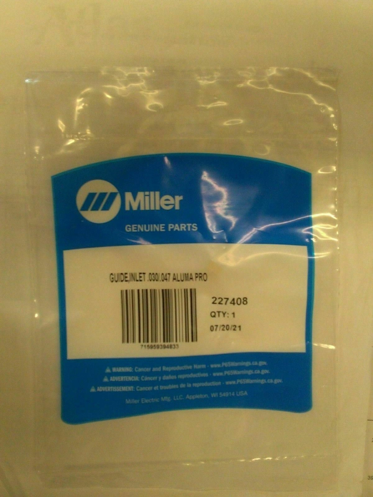 Miller 227408 Guide Inlet .030 For Aluma Pro - Miller227408