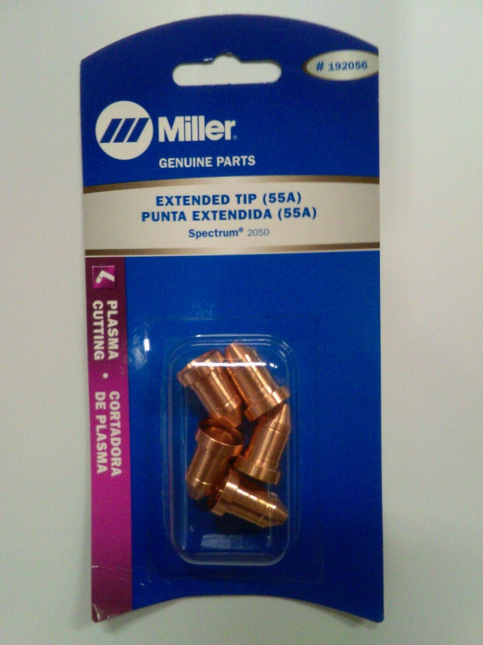 Miller 192056 Spectrum Plasma Tip Extended ice 55c 55AMP PKG/5 - Miller192056