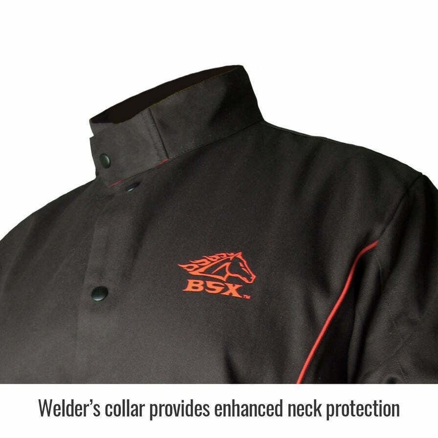 Black Stallion BSX 9oz Black FR Welding Jacket (X - Large) (BX9C) - Black StallionBX9C xl