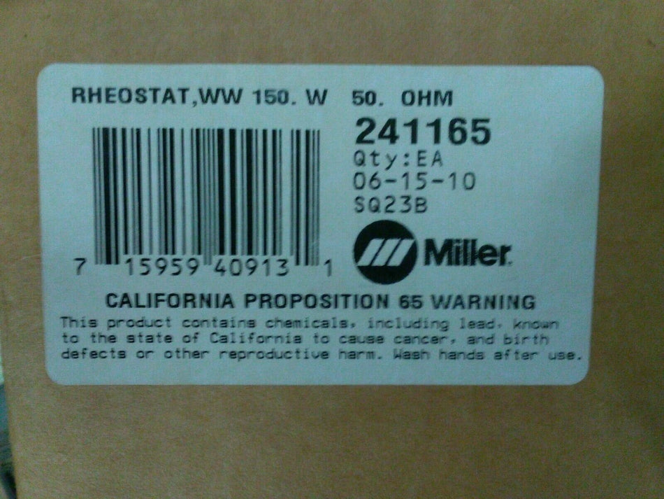 Miller 241165 Rheostat ww 150. w 50. OHM - Miller241165