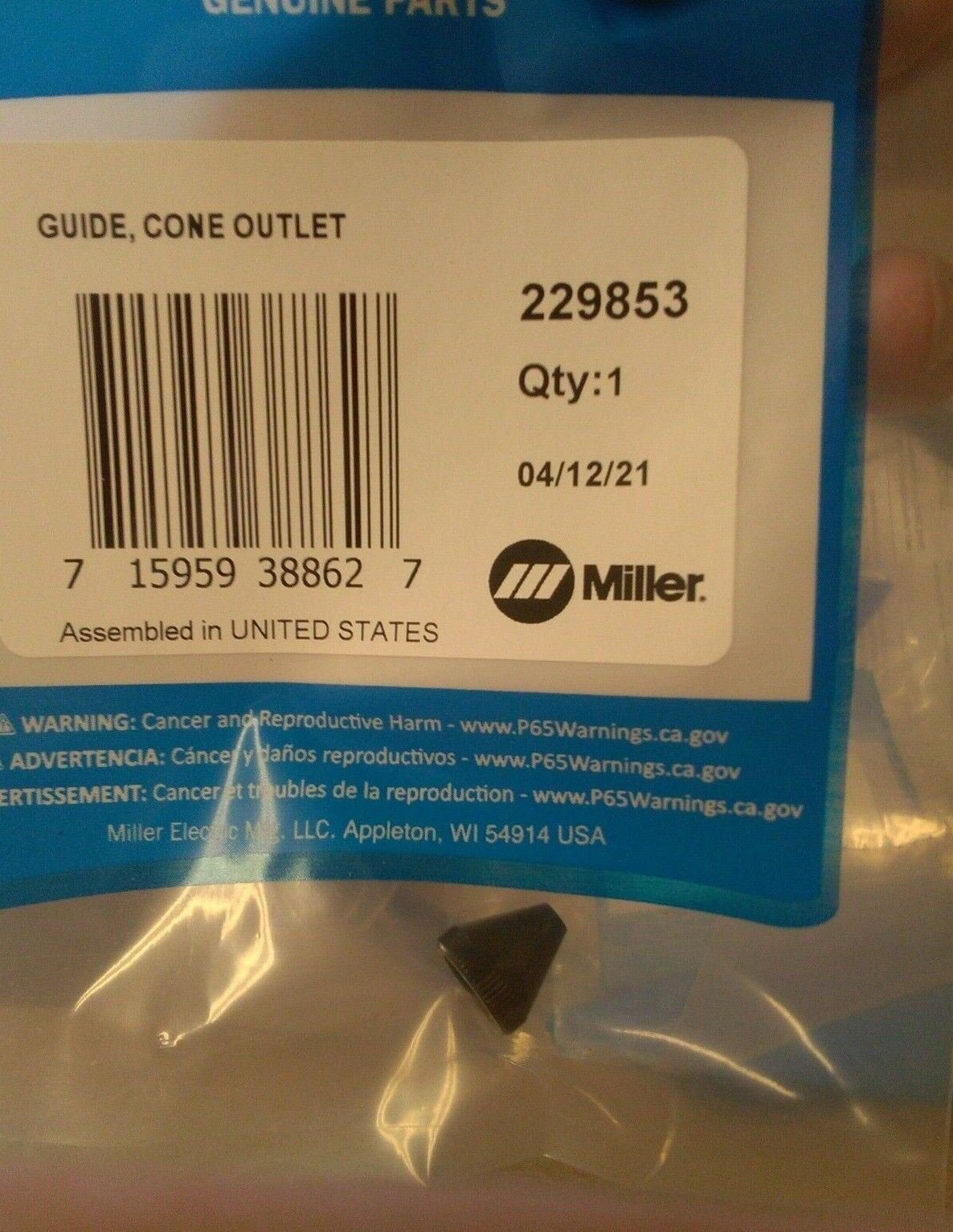 Miller 229853 Guide Cone Outlet - Miller229853