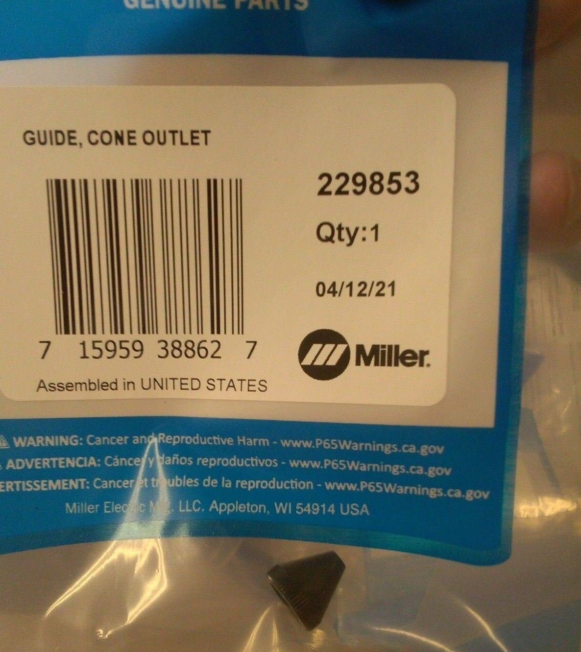 Miller 229853 Guide Cone Outlet - Miller229853