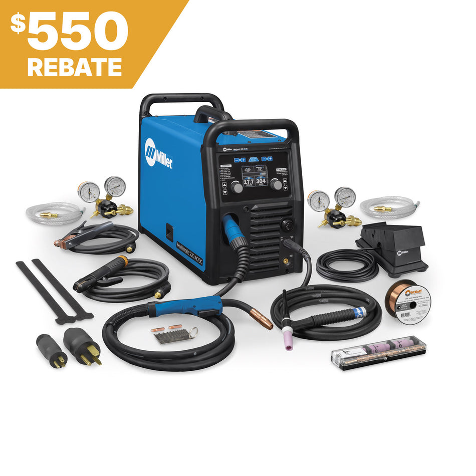 Miller Multimatic 220 AC/DC - MIG Stick and AC/DC TIG Welder 907757 Package