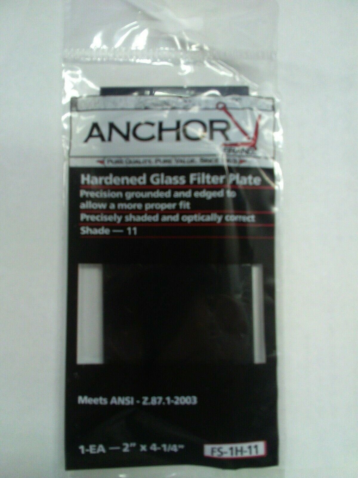 Anchor Welding Hardened Glass Filter Lens Plate Shade 11, 2 x 4 - 1/4 , FS - 1H - 11 - Atlas Welding Supply