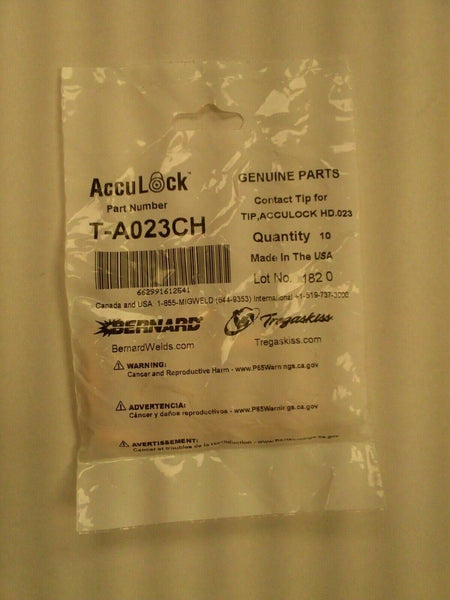 Bernard AccuLock™ T - A023CH S Contact Tip for 0.023" (0.6mm) Wire 10 per pkg - Atlas Welding Supply