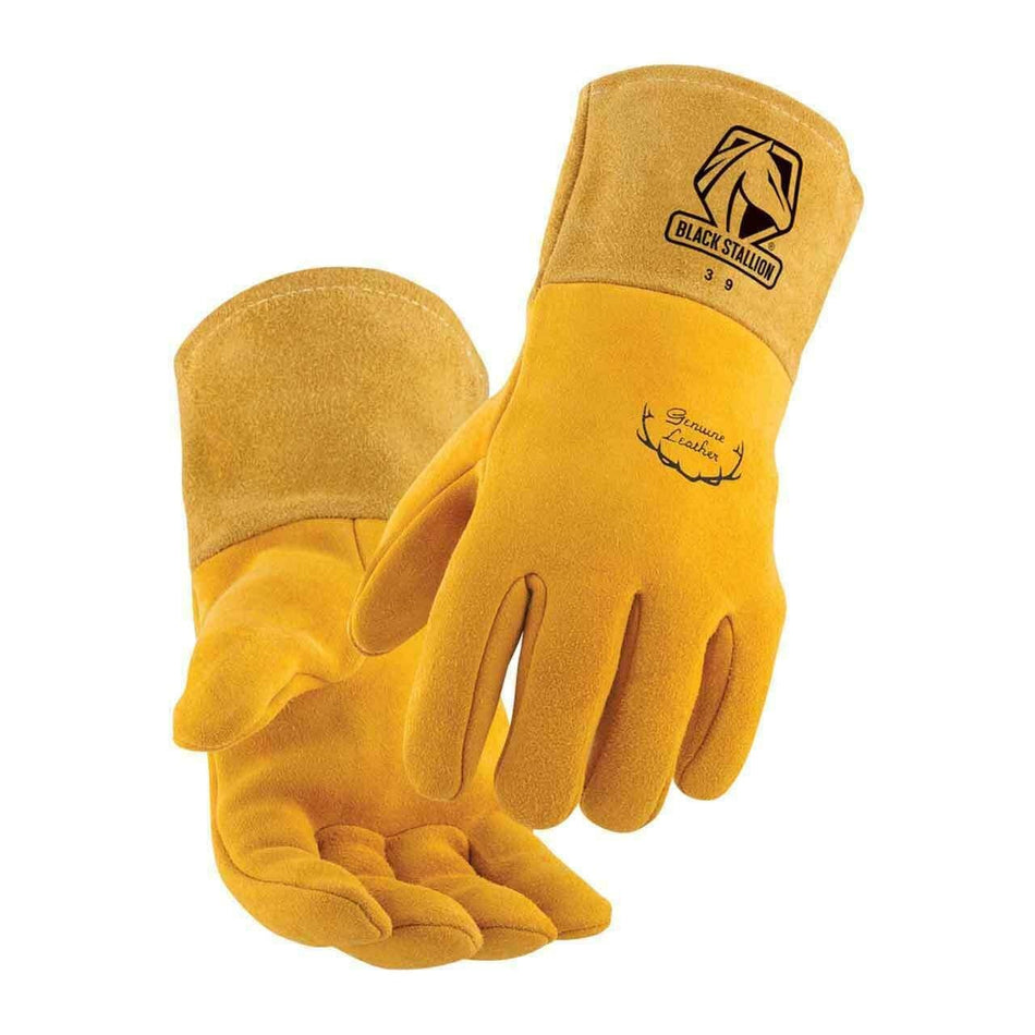 Black Stallion Mighty MIG Welding Glove Reversed Grain Deerskin Lined 39 XL - Atlas Welding Supply