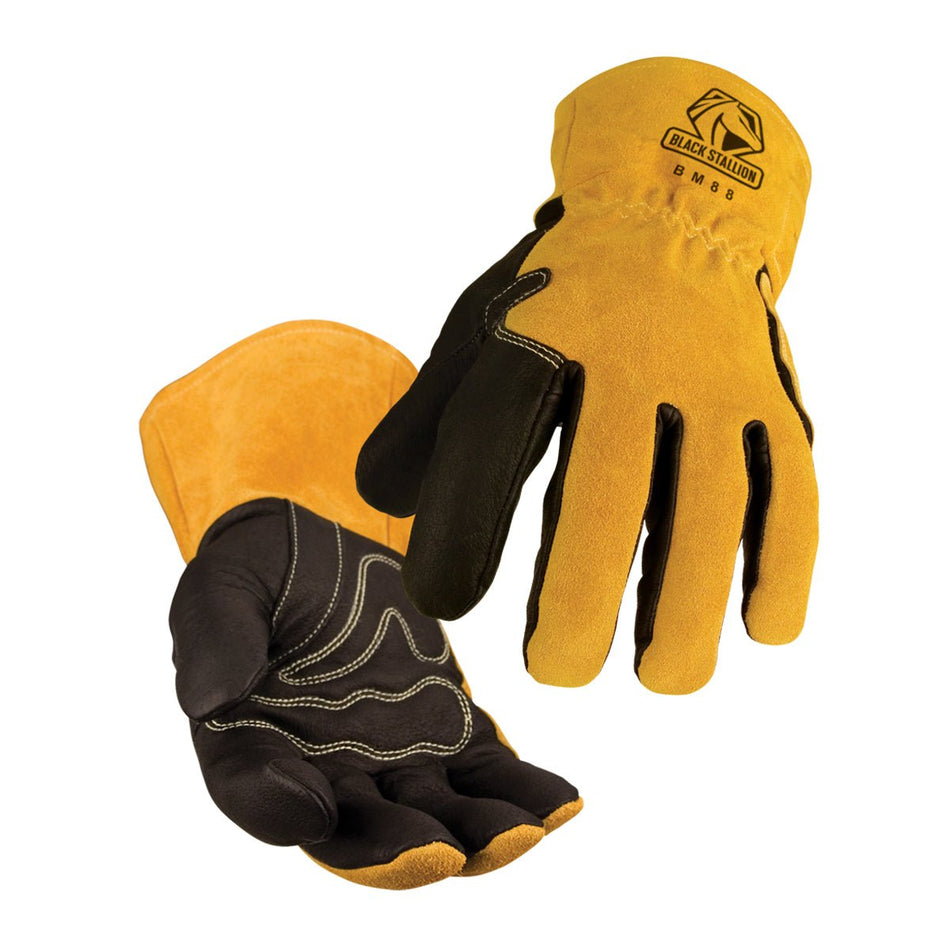 Black Stallion Premium Pigskin & Cowhide MIG Glove BM88 Large - Atlas Welding Supply