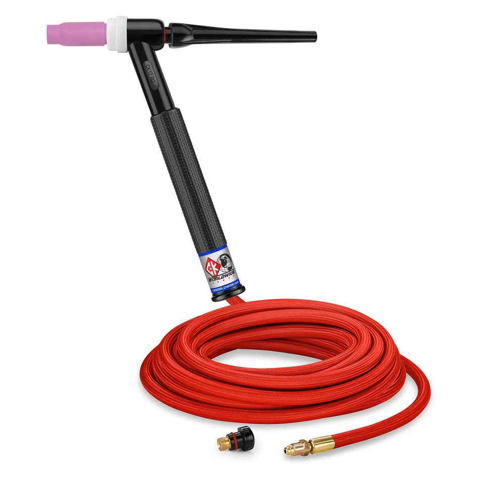 CK Worldwide CK17 Air Cooled TIG Torch Kit 150A 25' 1 - Pc Super - Flex CK17 - 25 - RSF RG - CK WorldwideCK17 - 25 - RSF RG