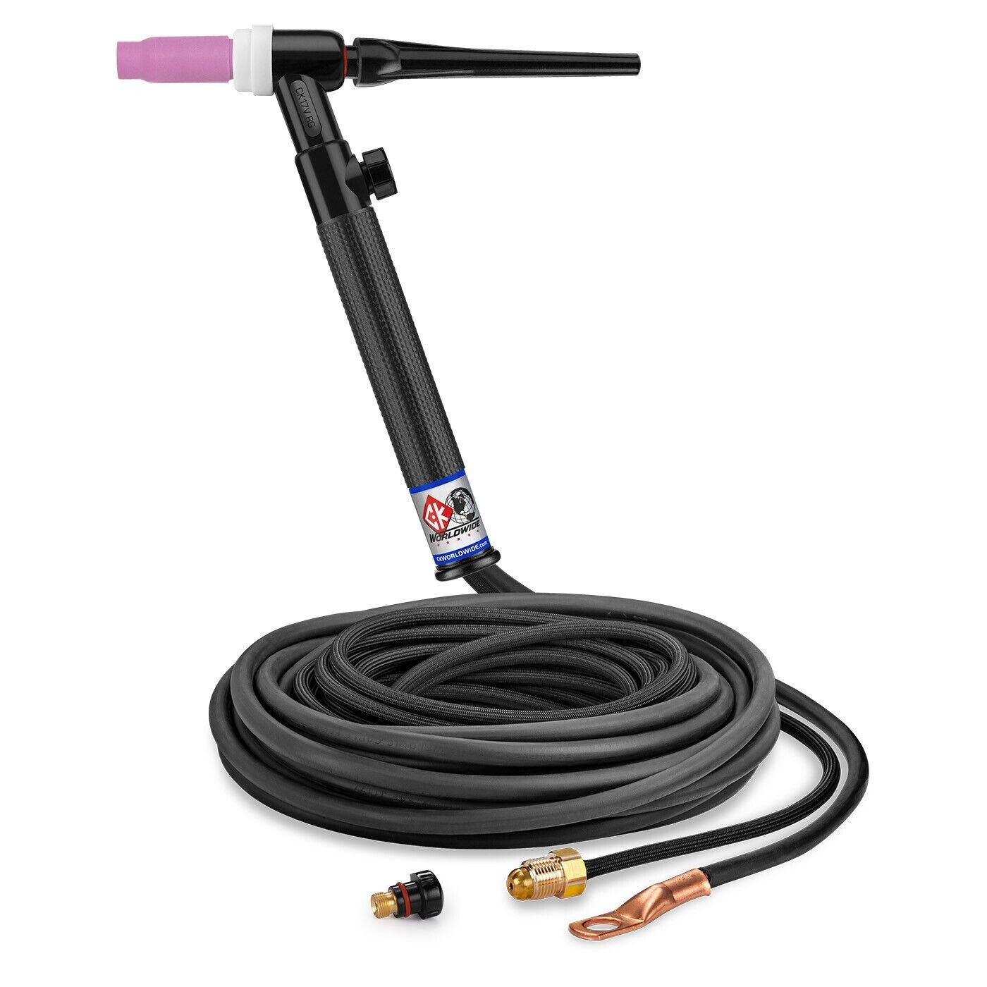 CK17 Air Cooled TIG Torch W/ Valve 150A 25'Ft 2 - Pc Super Flex CK17V - 25 - 2SF RG - Atlas Welding Supply