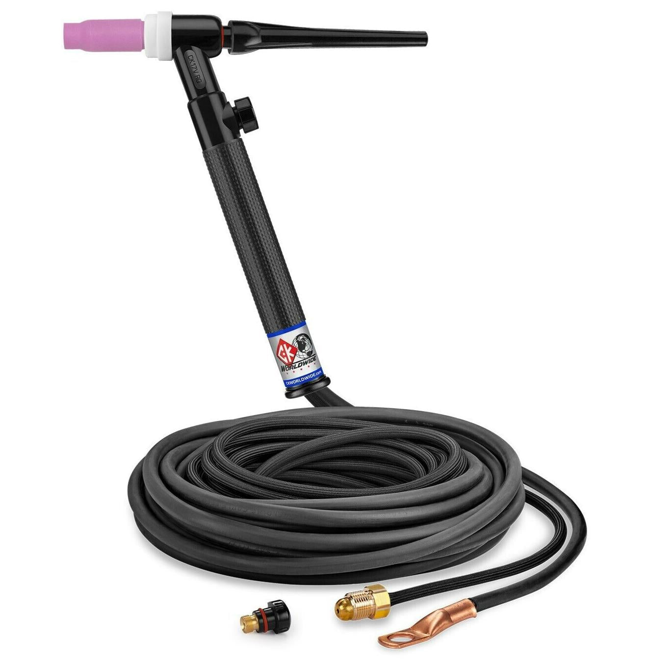 CK17 Air Cooled TIG Torch W/ Valve 150A 25'Ft 2 - Pc Super Flex CK17V - 25 - 2SF RG - Atlas Welding Supply