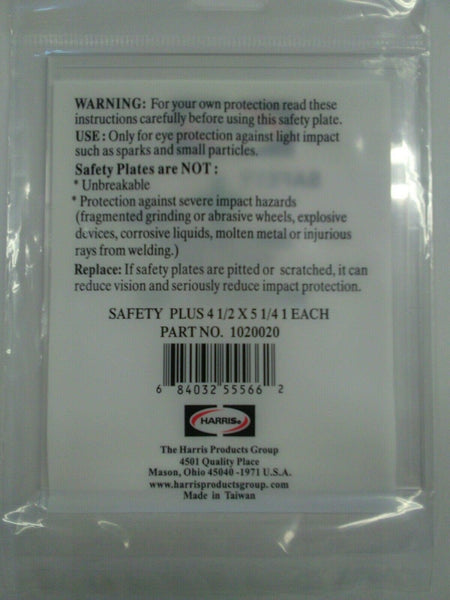 Harris Safety Welding Protective Clear Lens 4 - 1/2 X 5 - 1/4 1020020 - Atlas Welding Supply