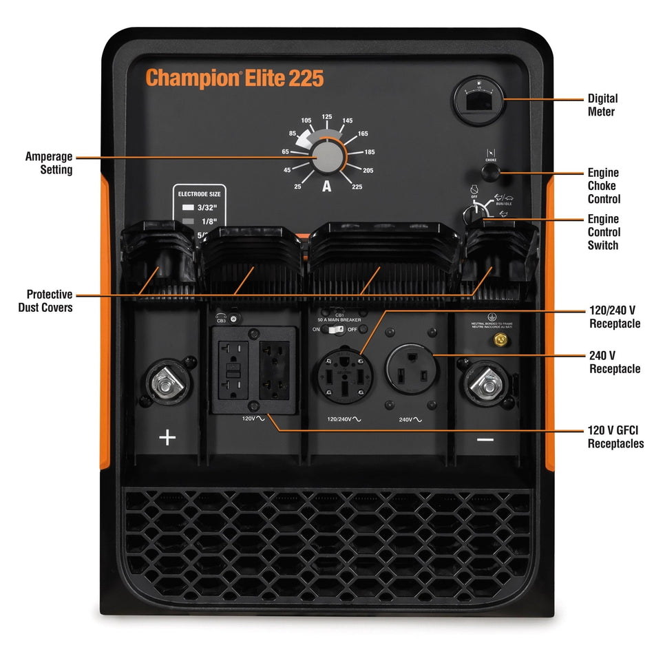 Hobart 500580 Champion Elite 225 Welder Generator Gas Engine - Driven (Vanguard) - Hobart500580