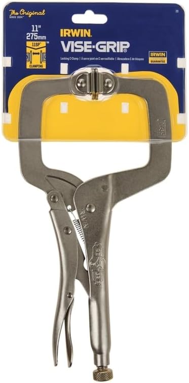 Irwin Tool Vise Grip C Clamp Locking Plier 11R Regular Pad 275mm 11in‏ - Atlas Welding Supply