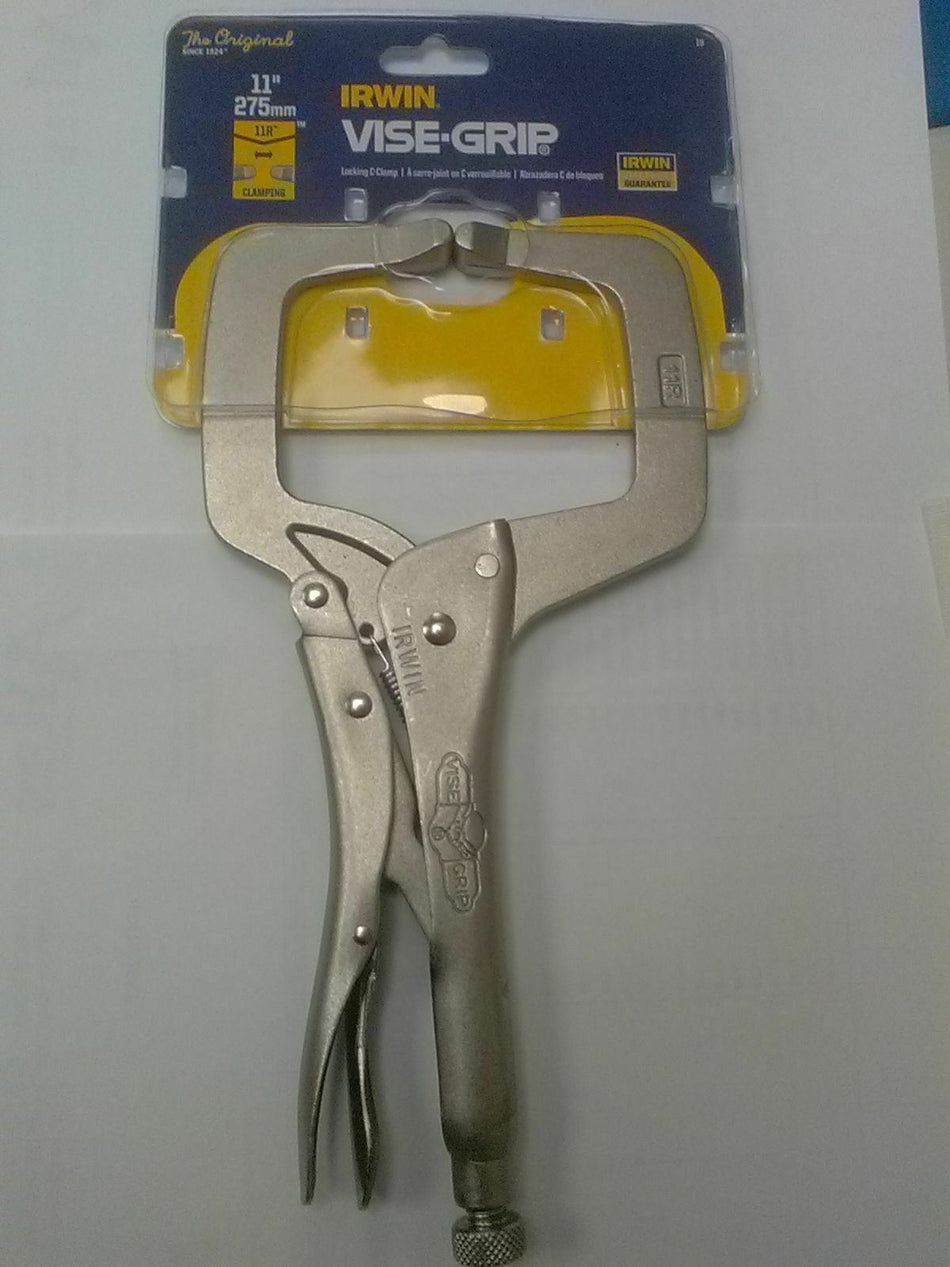 Irwin Tool Vise Grip C Clamp Locking Plier 11R Regular Pad 275mm 11in‏ - Atlas Welding Supply