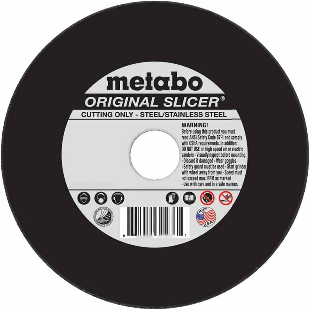 METABO ORIGINAL SLICER 4 - 1/2"X.045"X7/8" A60TZ TYPE 27 CUTTING WHEEL 6553466000 - Atlas Welding Supply