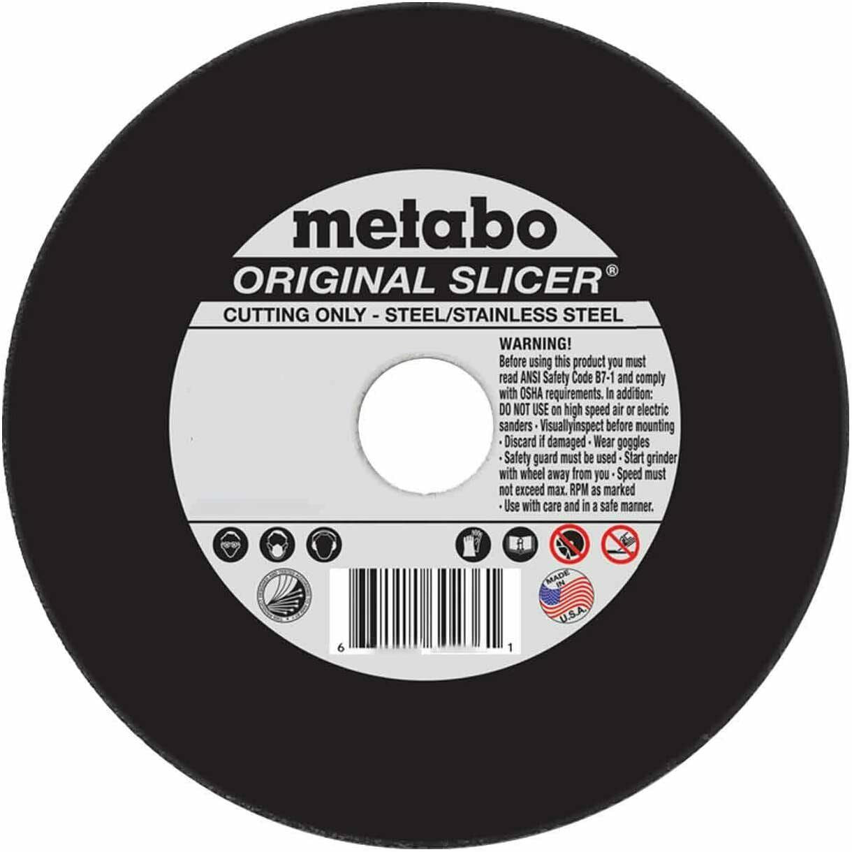 METABO ORIGINAL SLICER 4 - 1/2"X.045"X7/8" A60TZ TYPE 27 CUTTING WHEEL 6553466000 - Atlas Welding Supply
