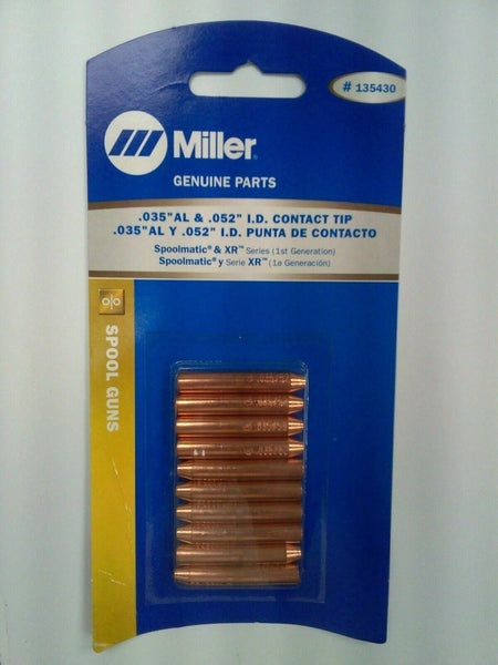 Miller 135430 Genuine .035" Contact Tips for Spoolmatic & XR series - Qty 10 - Atlas Welding Supply