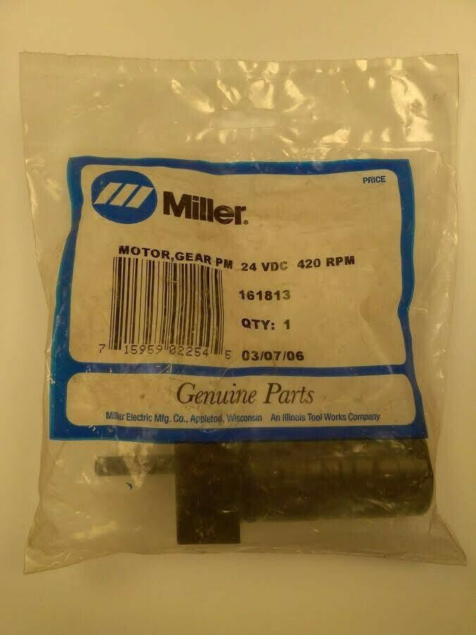 Miller 161813 / 230947 Motor Gear PM 24 VDC 420 RPM 10.2:1 RATIO W/CONN - Atlas Welding Supply