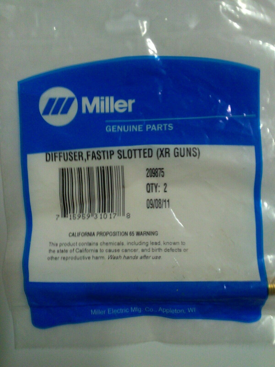 Miller 209875 Diffuser Fastip Slotted XR Guns pack Of 2 - Atlas Welding Supply