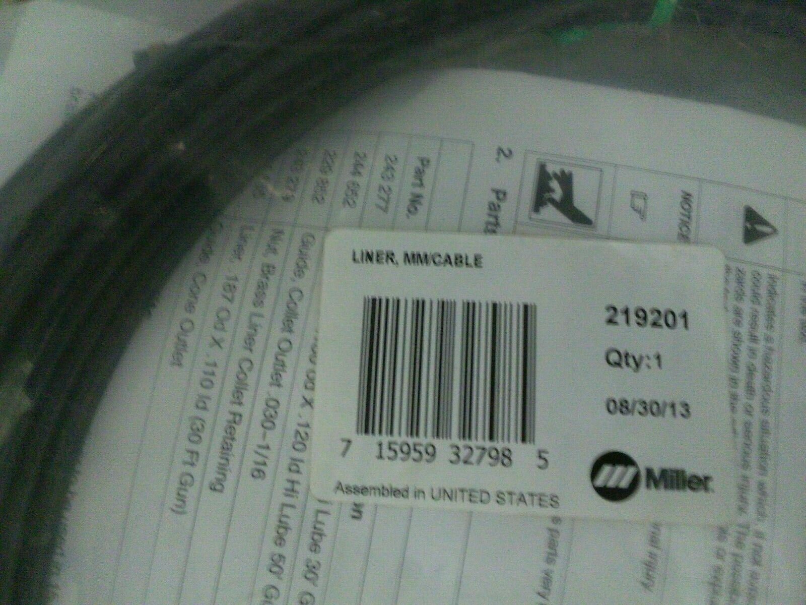 Miller 219201 Liner Replacement mm/Cable - Atlas Welding Supply