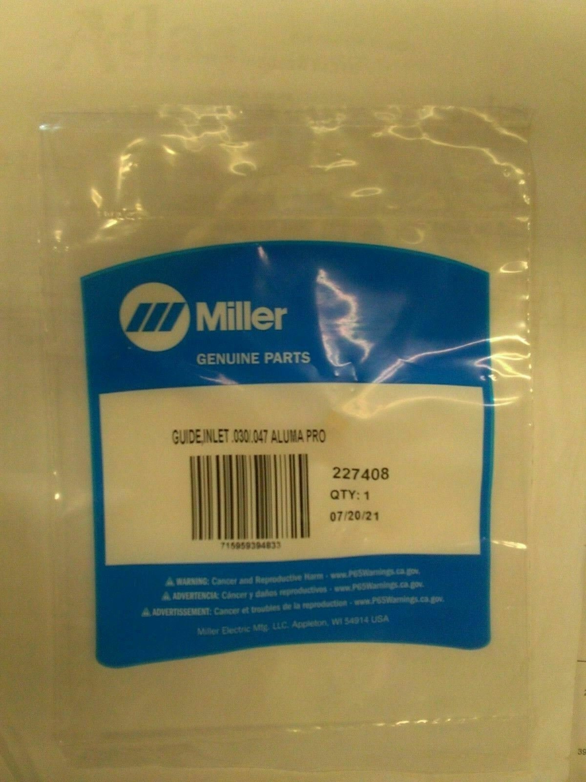 Miller 227408 Guide Inlet .030 For Aluma Pro – Atlas Welding Supply