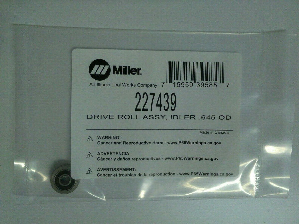 Miller 227439 Drive Roll Assembly Idler .645 OD - Atlas Welding Supply