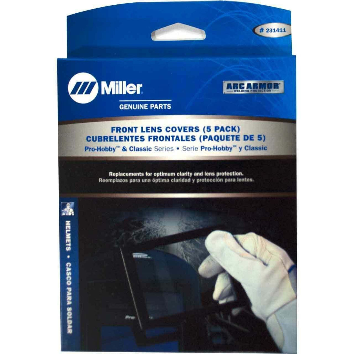 Miller 231411 PRO - HOBBY 5 CLR OUTER COVER LENS - Atlas Welding Supply