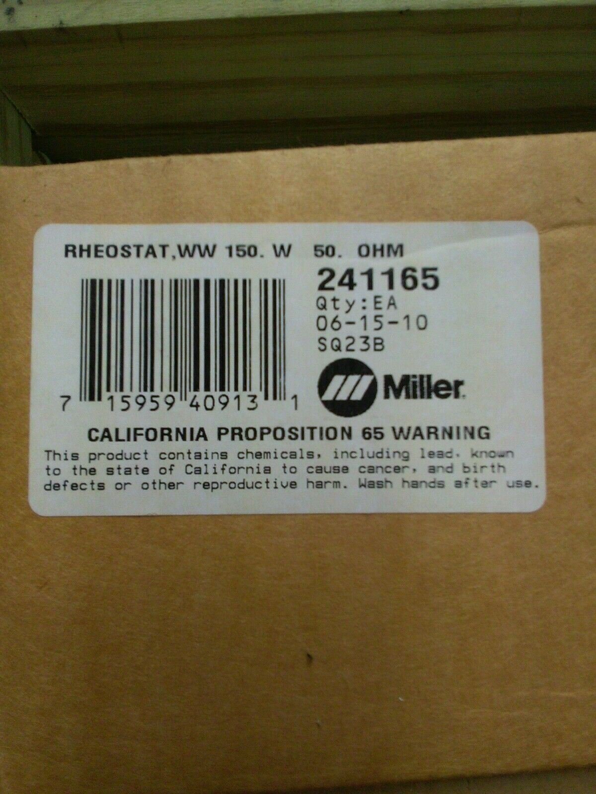 Miller 241165 Rheostat ww 150. w 50. OHM - Atlas Welding Supply