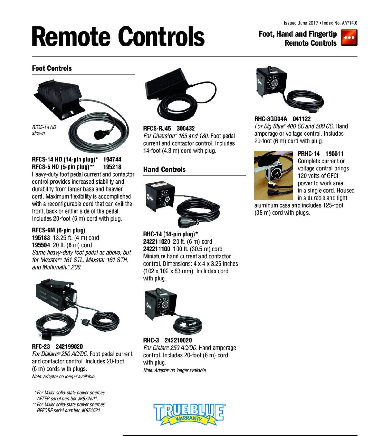 Miller 300432 RFCS - RJ45 Foot Control for Diversion 165 or 180 - Atlas Welding Supply