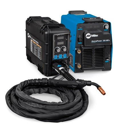 Miller AlumaFeed 350 Mpa stationary pkg with 25ft. air - cooled XR - Alumapro 951834 - Atlas Welding Supply