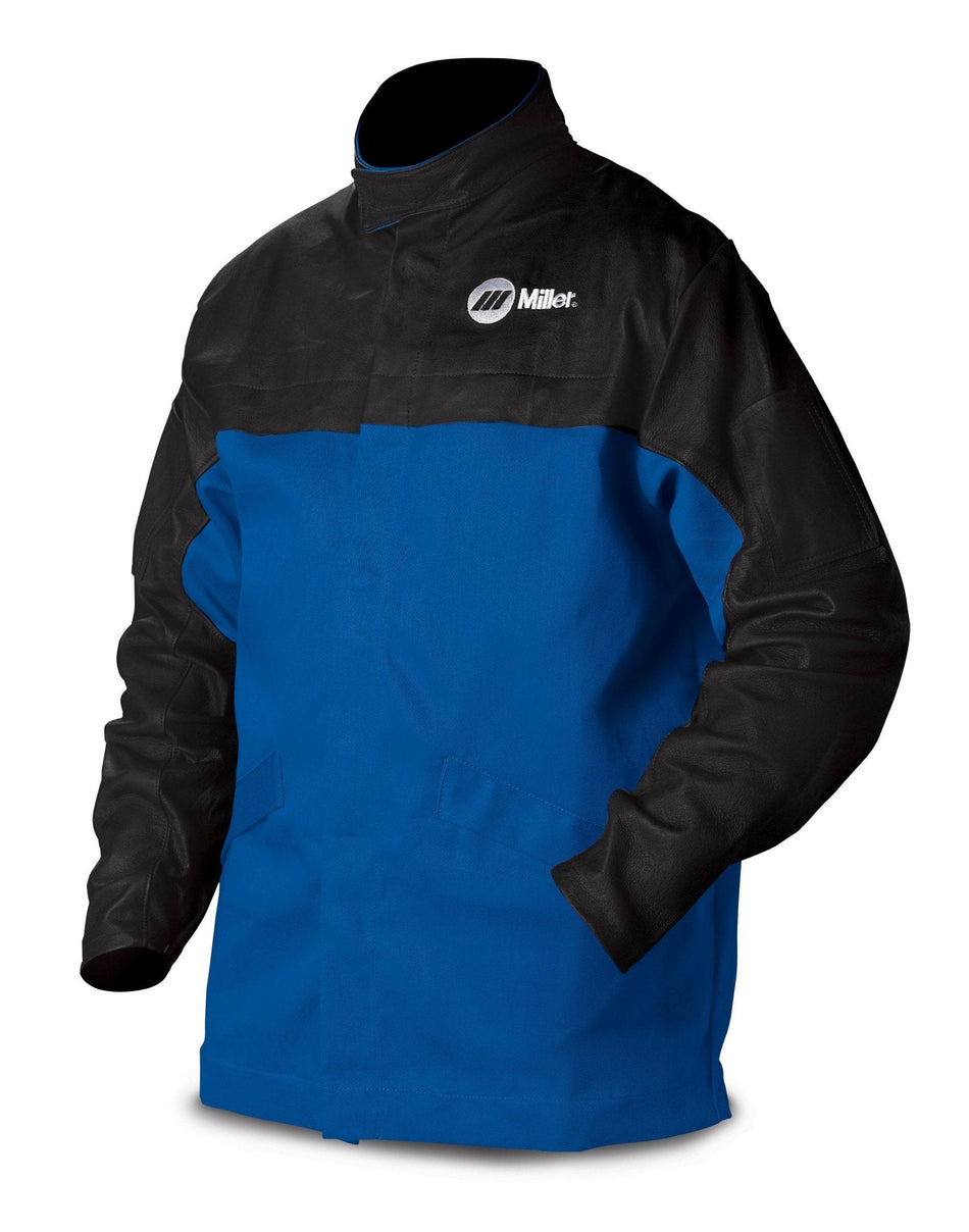 Miller Combo Welding Jacket Fr Cotton / Leather 231081, 231082, 231083, 231084 - Atlas Welding Supply