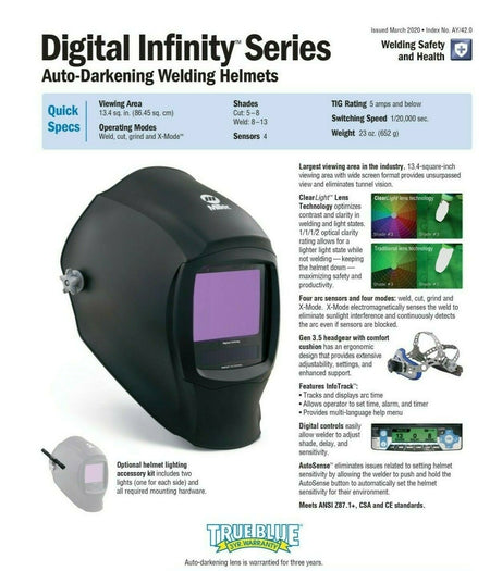 Miller Digital Infinity Auto Darkening Welding Helmet Black 289714 - Atlas Welding Supply