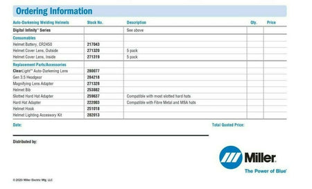 Miller Digital Infinity Auto Darkening Welding Helmet Black 289714 - Atlas Welding Supply