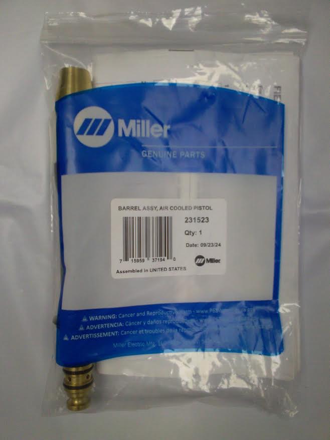 Miller Head Tube Barrel Assy for Air Cooled Pistol Mig Gun 231523 - Atlas Welding Supply