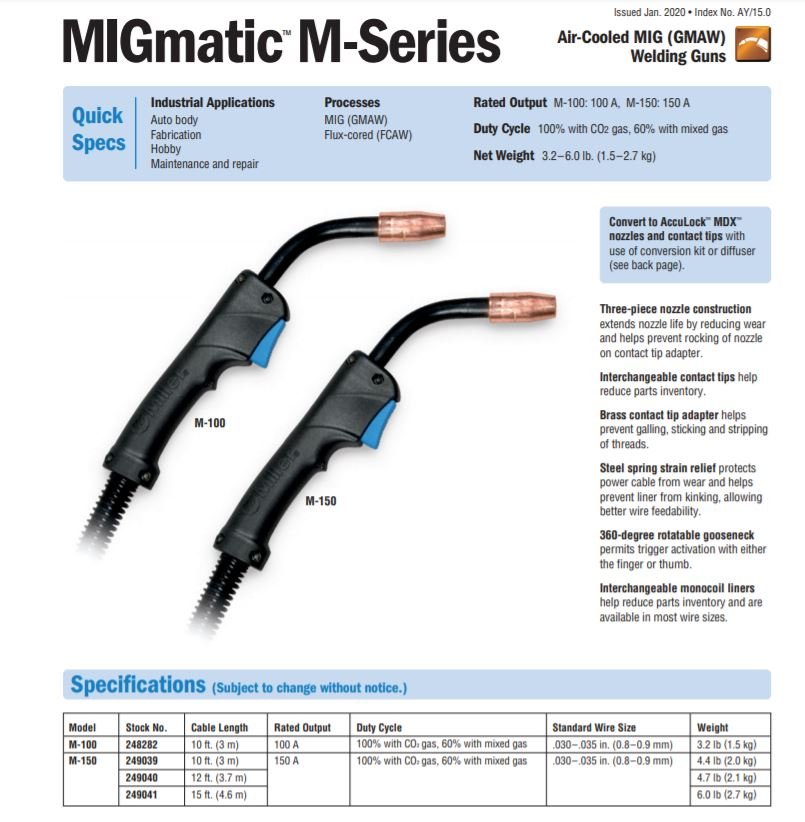 Miller M - 150 MIG Gun 10' .030 - .035" 249039 - Miller249039