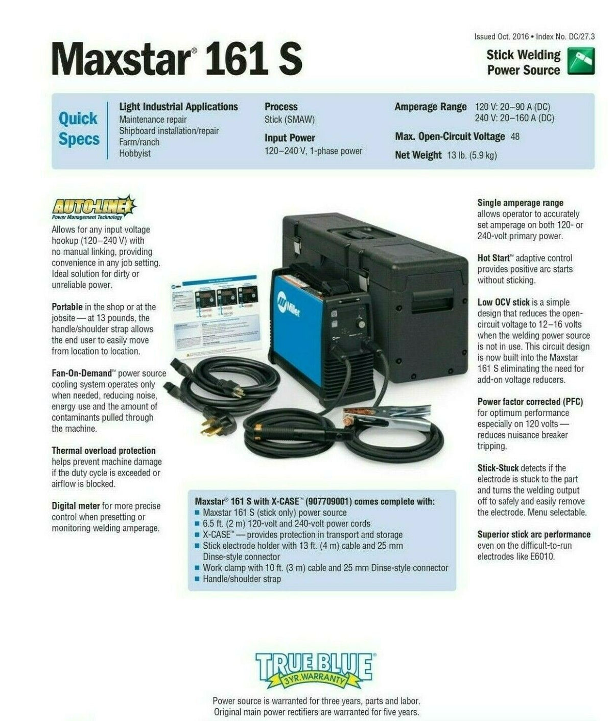 Miller Maxstar 161 S Stick Welder with X - Case 907709001 - Atlas Welding Supply